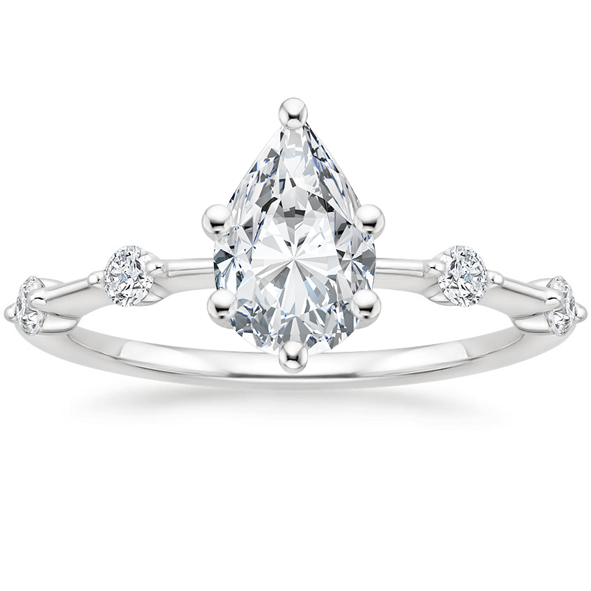 18K White Gold Aimee 1.4mm Diamond Ring, large top view