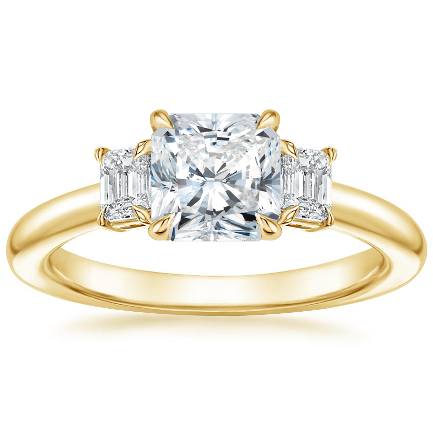 18K Yellow Gold Petite Rhiannon Three Stone Diamond Ring (1/4 ct. tw.), large top view