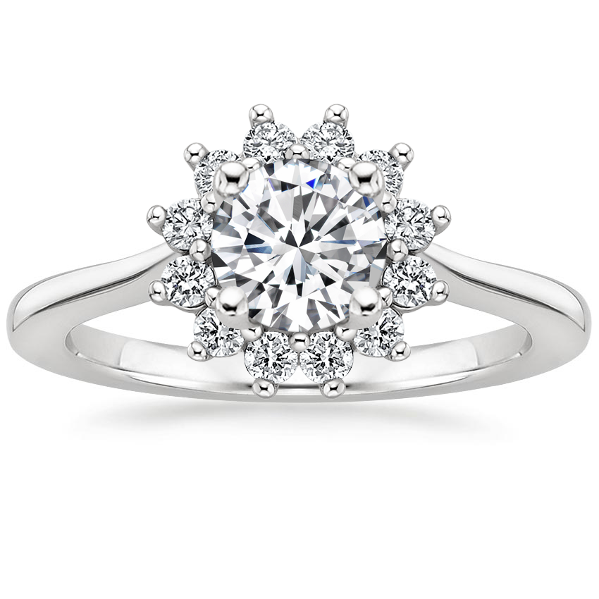 Round Platinum Sunburst Diamond Ring (1/4 ct. tw.)
