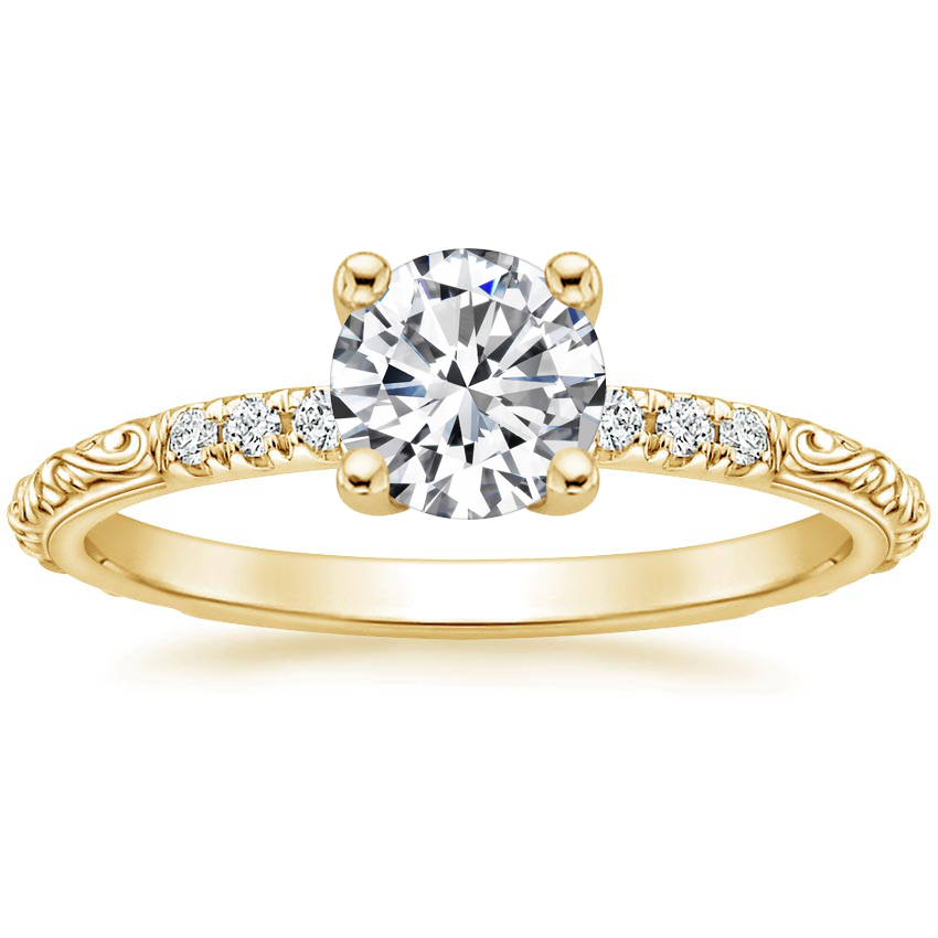 18K Yellow Gold Adeline Diamond Ring, large top view