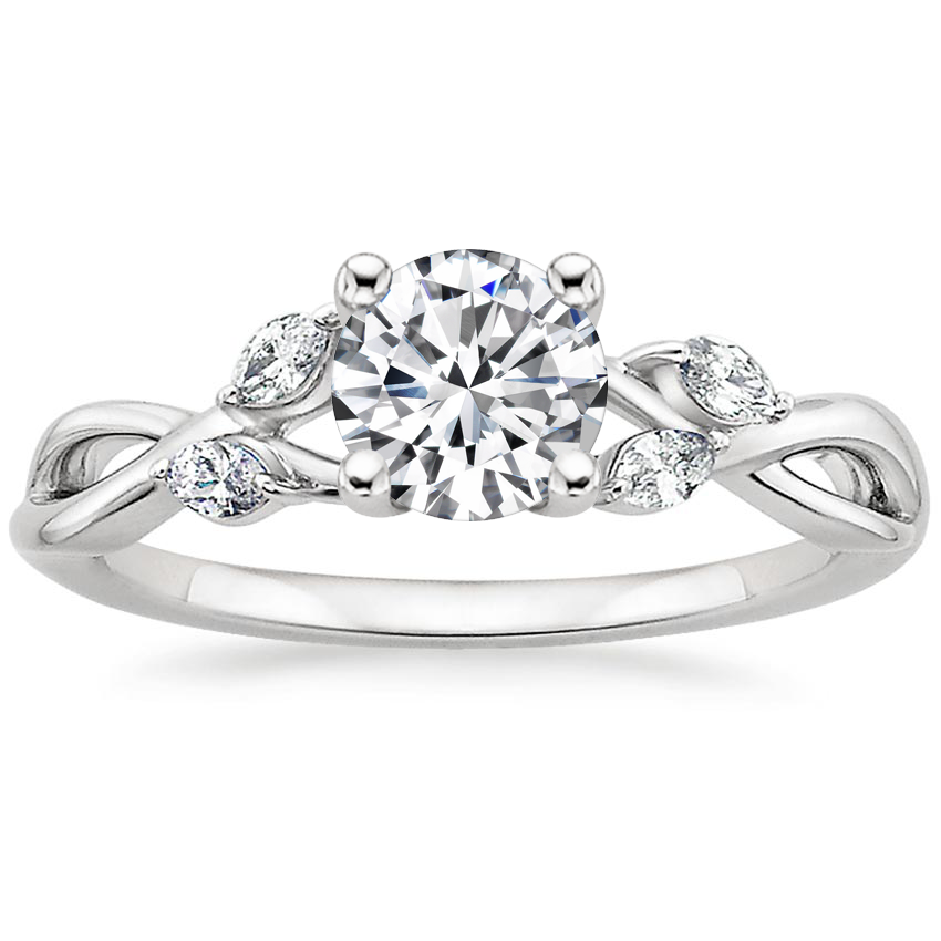 18K White Gold Willow Diamond Ring (1/8 ct. tw.), large top view