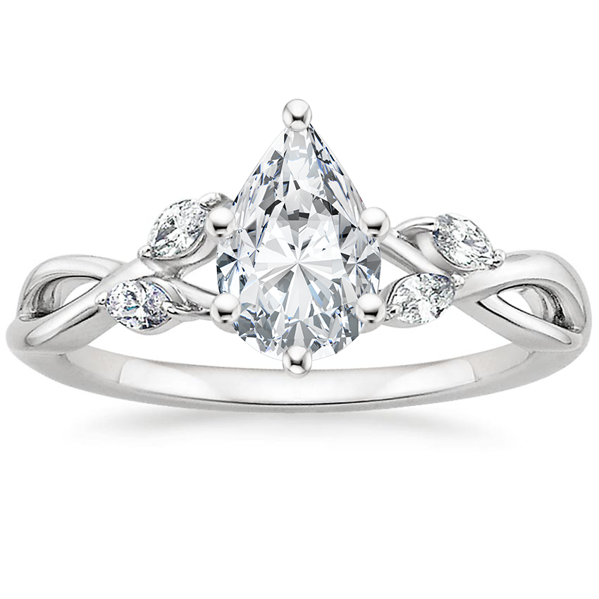 18K White Gold Willow Diamond Ring (1/8 ct. tw.), large top view