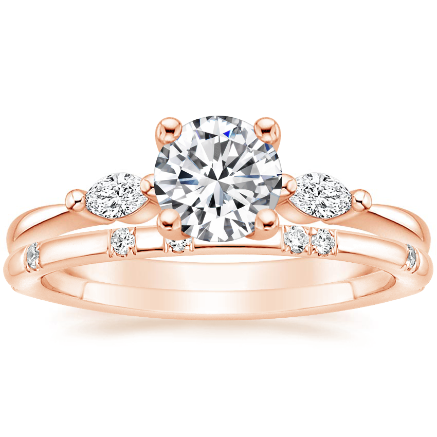 14K Rose Gold Gia Diamond Ring with Astra Diamond Ring