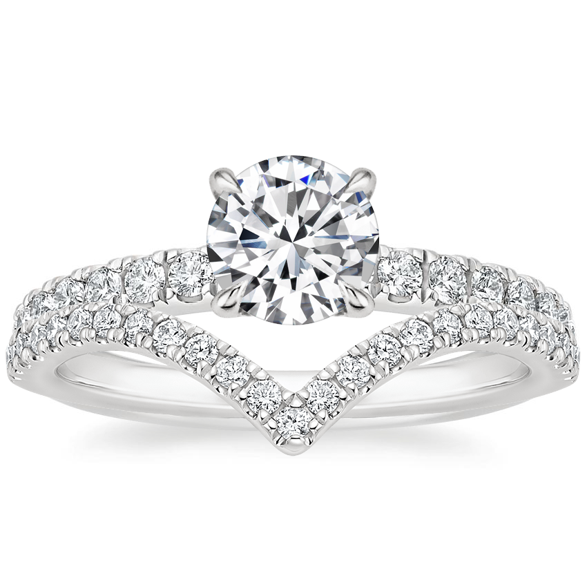 Platinum Luxe Heritage Diamond Ring (1/3 ct. tw.) with Elongated Luxe Flair Diamond Ring