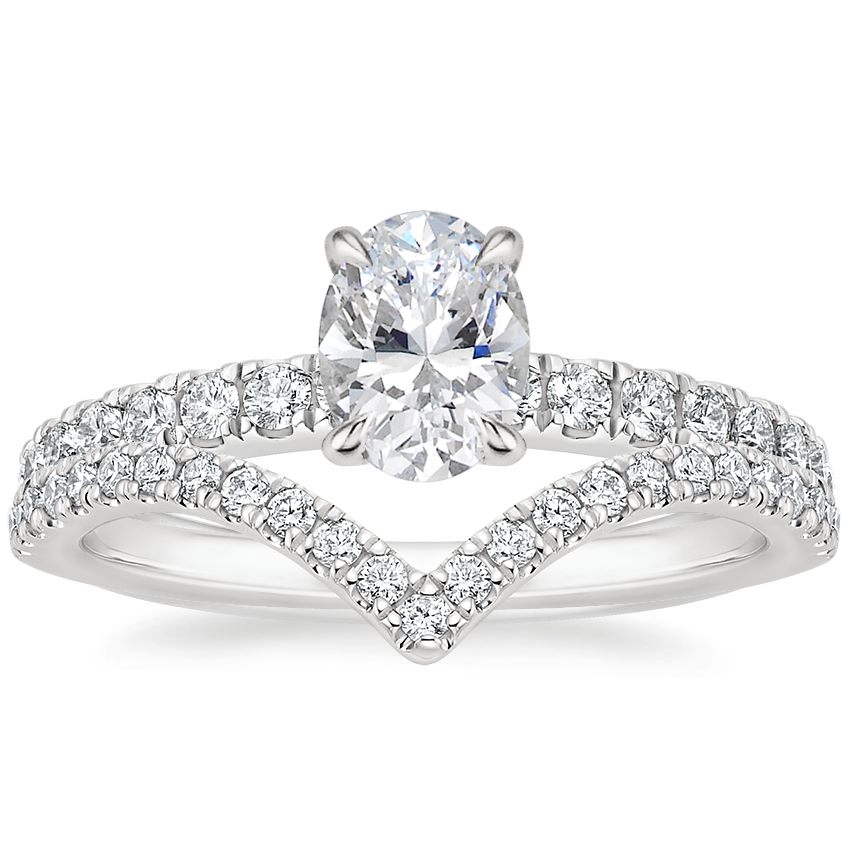 Platinum Luxe Heritage Diamond Ring (1/3 ct. tw.) with Elongated Luxe Flair Diamond Ring