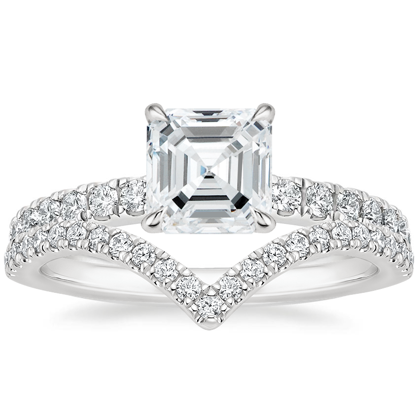 18K White Gold Luxe Heritage Diamond Ring (1/3 ct. tw.) with Elongated Luxe Flair Diamond Ring