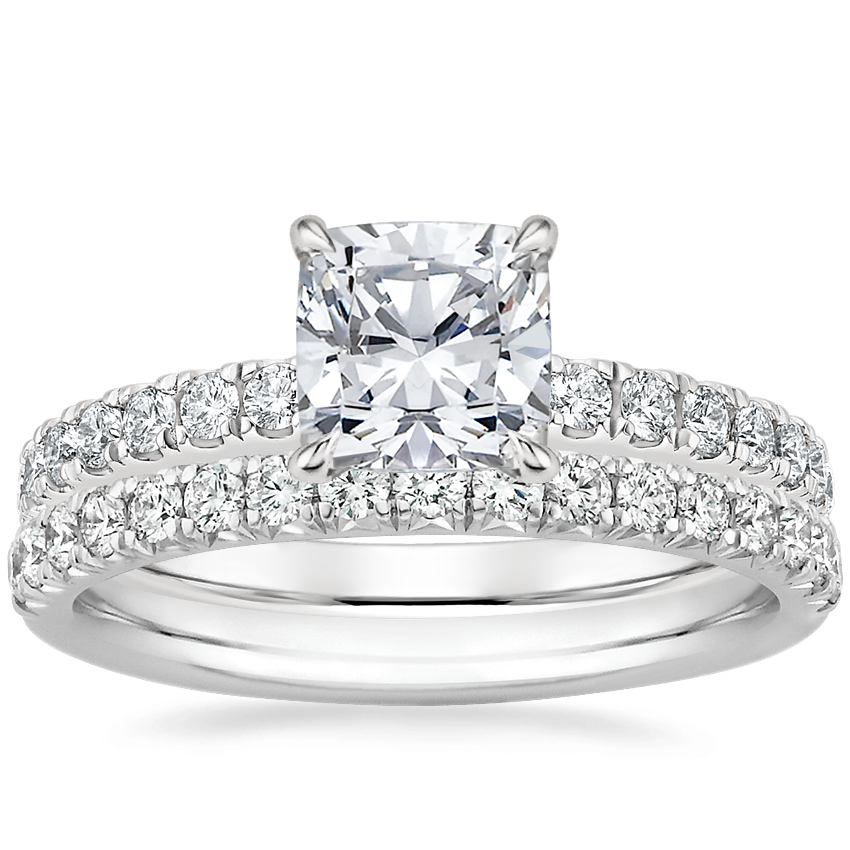Platinum Luxe Heritage Diamond Ring (1/3 ct. tw.) with Amelie Diamond Ring (1/3 ct. tw.)