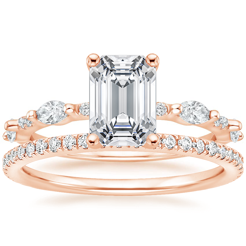 14K Rose Gold Palais Diamond Ring with Luxe Ballad Diamond Ring (1/4 ct. tw.)