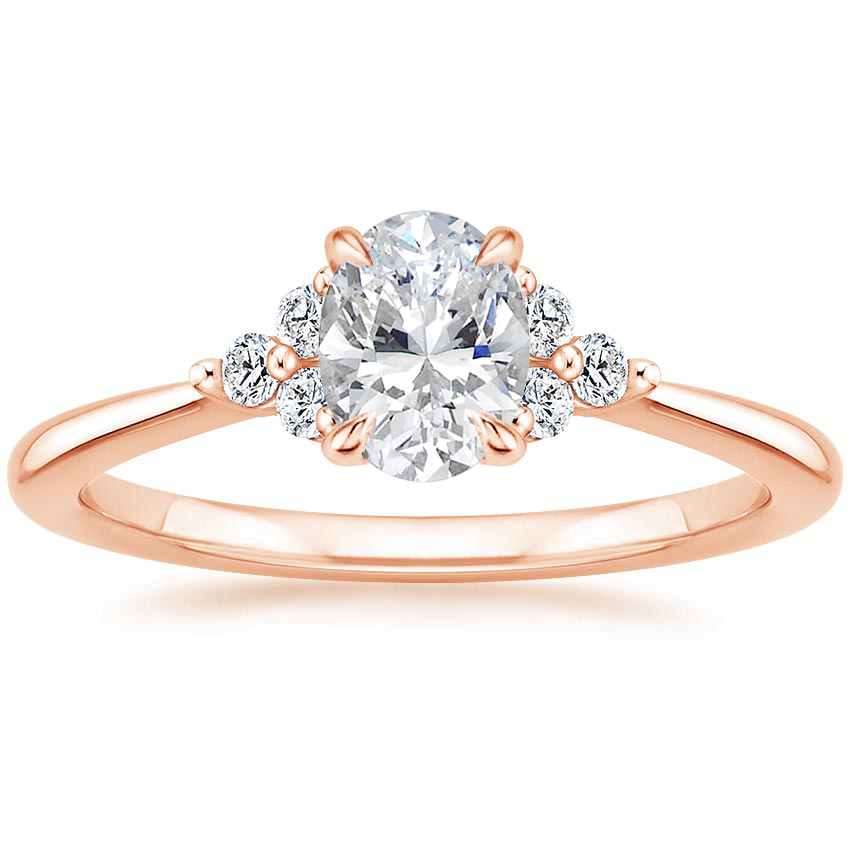 14K Rose Gold Melody Diamond Ring, large top view