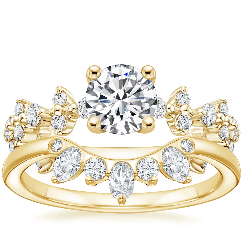 18K Yellow Gold Reflection Diamond Ring with Illusia Diamond Ring (1/4 ct. tw.)