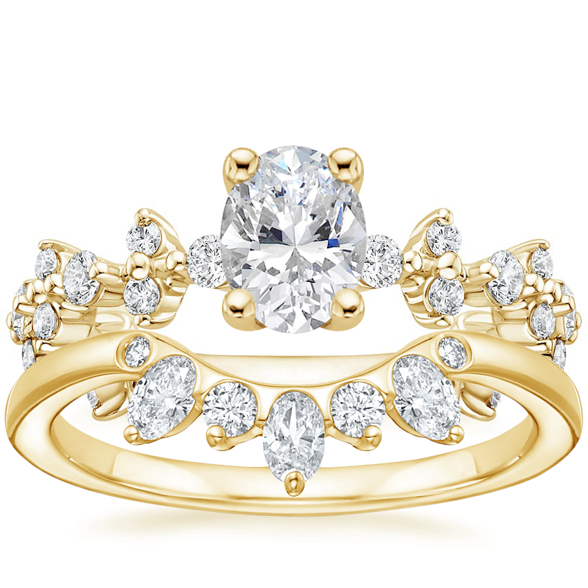 18K Yellow Gold Reflection Diamond Ring with Illusia Diamond Ring (1/4 ct. tw.)