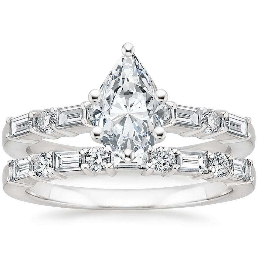 Platinum Leona Diamond Bridal Set (1/2 ct. tw.)