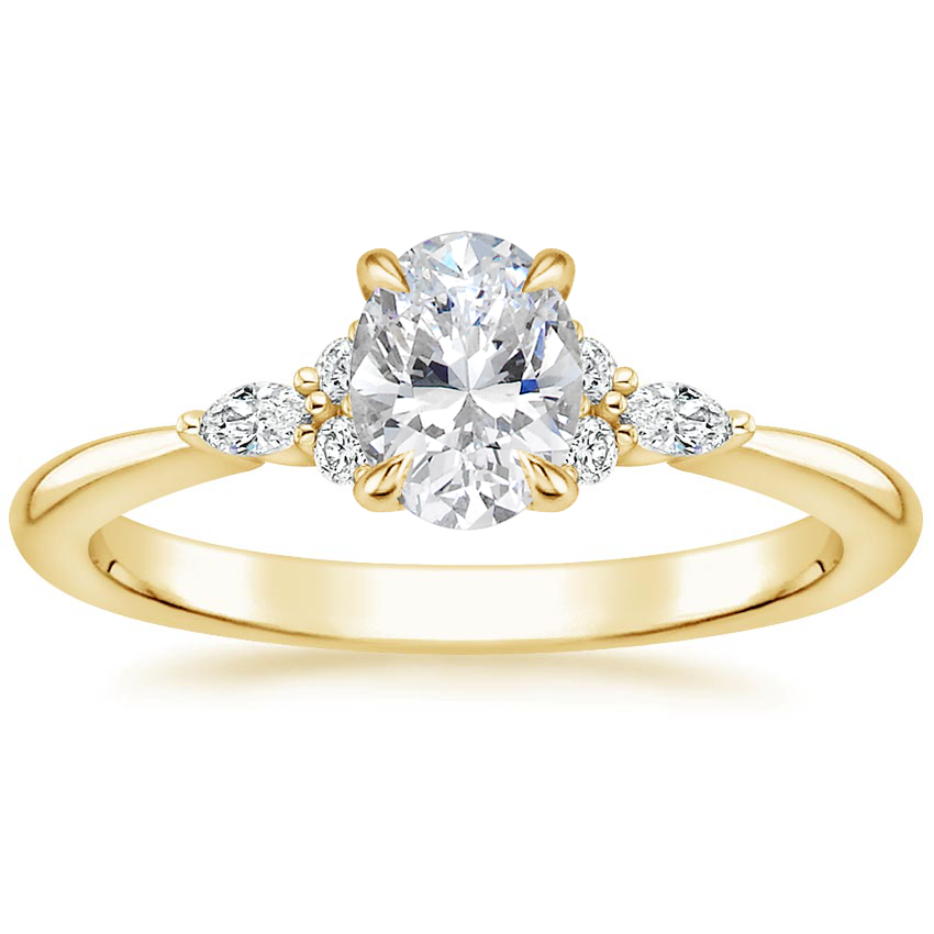 18K Yellow Gold Nadia Diamond Ring, large top view