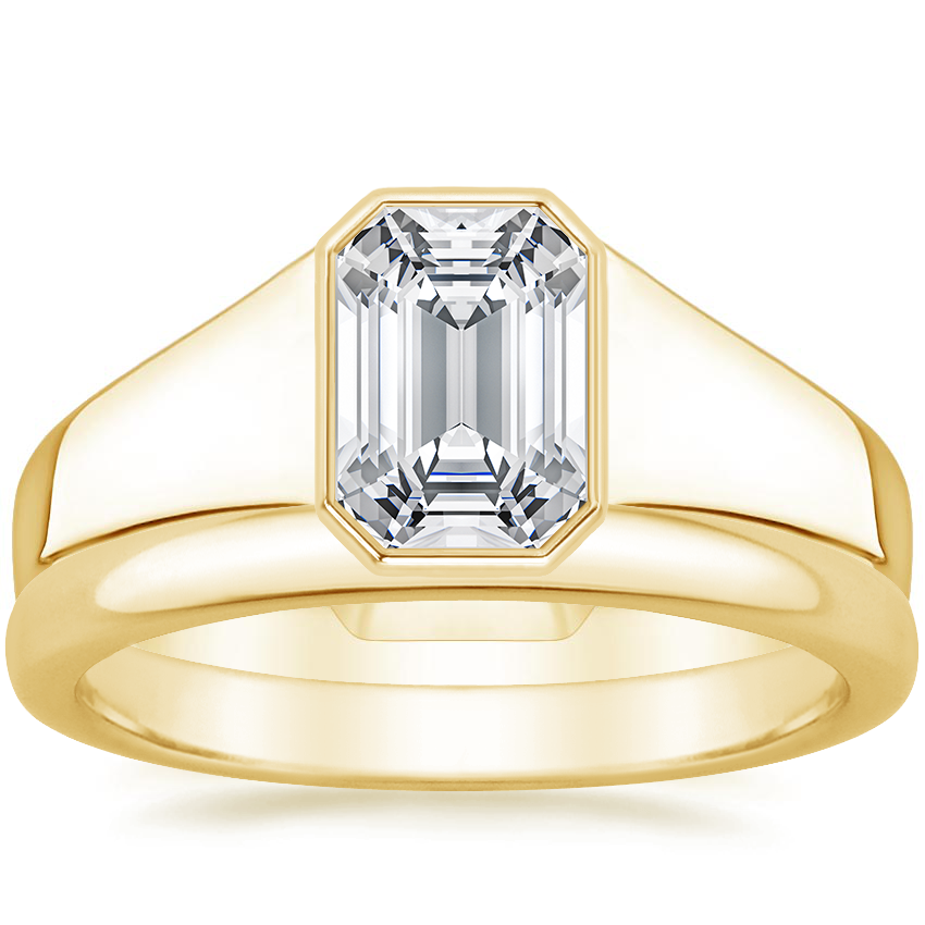 18K Yellow Gold Morgan Ring with 2.5mm Comfort Fit Wedding Ring