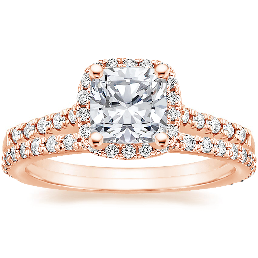 14K Rose Gold Odessa Diamond Ring (1/4 ct. tw.) with Luxe Sonora Diamond Ring (1/4 ct. tw.)