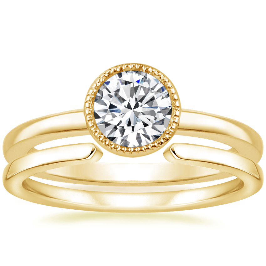 18K Yellow Gold Sierra Ring with Liv Wedding Ring