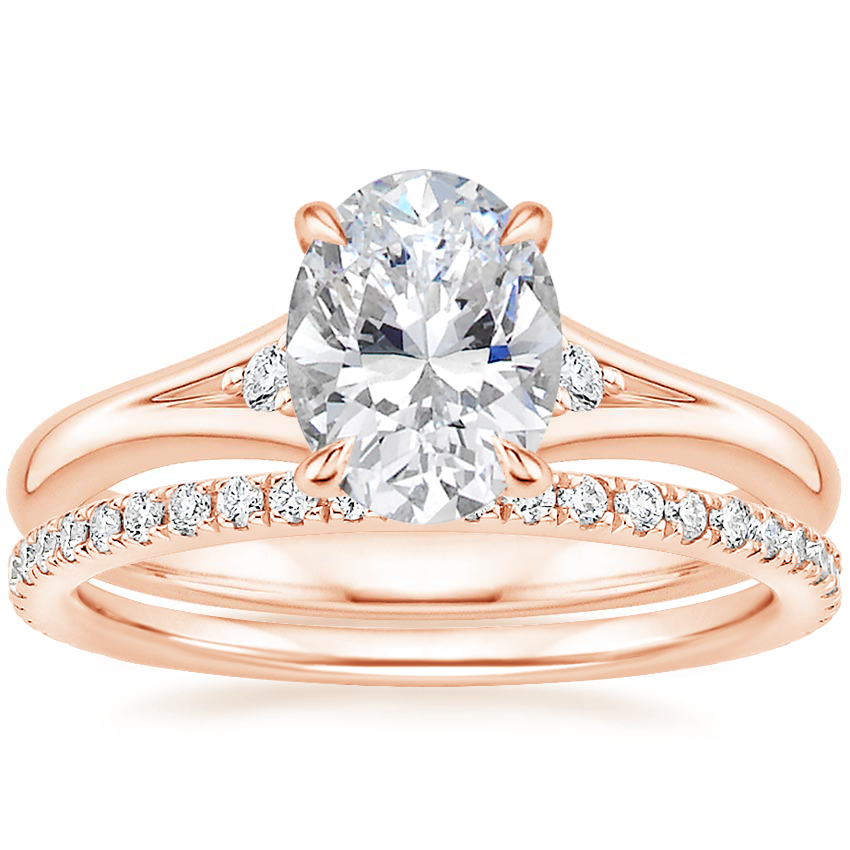 14K Rose Gold Lena Diamond Ring with Luxe Ballad Diamond Ring (1/4 ct. tw.)