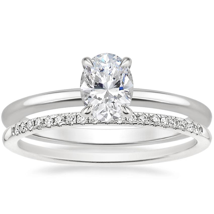18K White Gold Secret Halo Diamond Ring with Whisper Diamond Ring (1/10 ct. tw.)