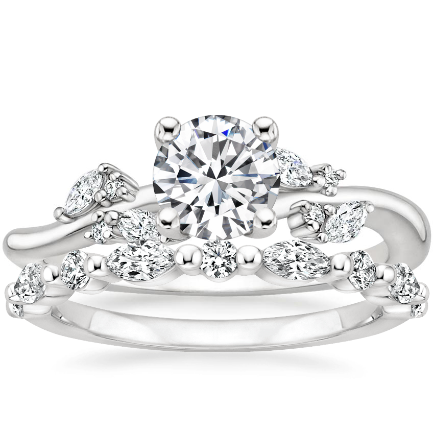 Platinum Arden Diamond Ring with Versailles Diamond Ring (3/8 ct. tw.)