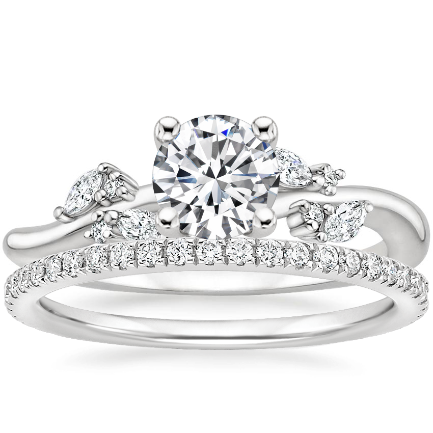 18K White Gold Arden Diamond Ring with Luxe Ballad Diamond Ring (1/4 ct. tw.)