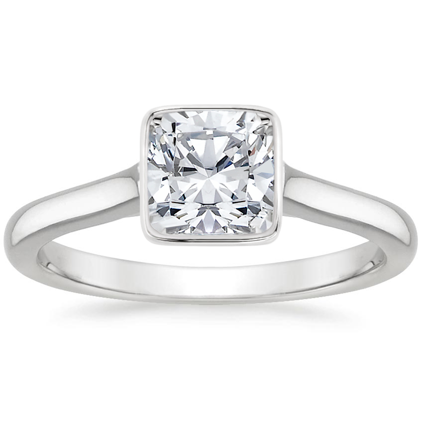 Platinum Luna 2mm Bezel Ring, large top view