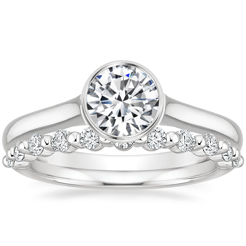 Platinum Luna Ring with Marseille Diamond Ring (1/3 ct. tw.)