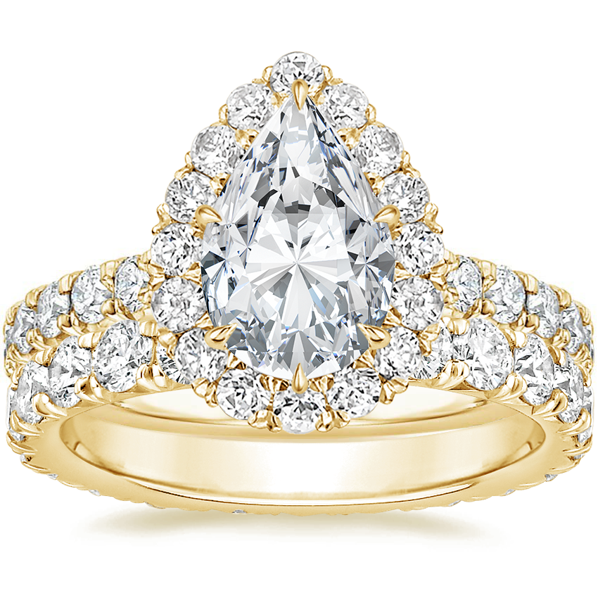 18K Yellow Gold Estelle Diamond Ring (3/4 ct. tw.) with Anthology Eternity Diamond Ring (1 1/3 ct. tw.)