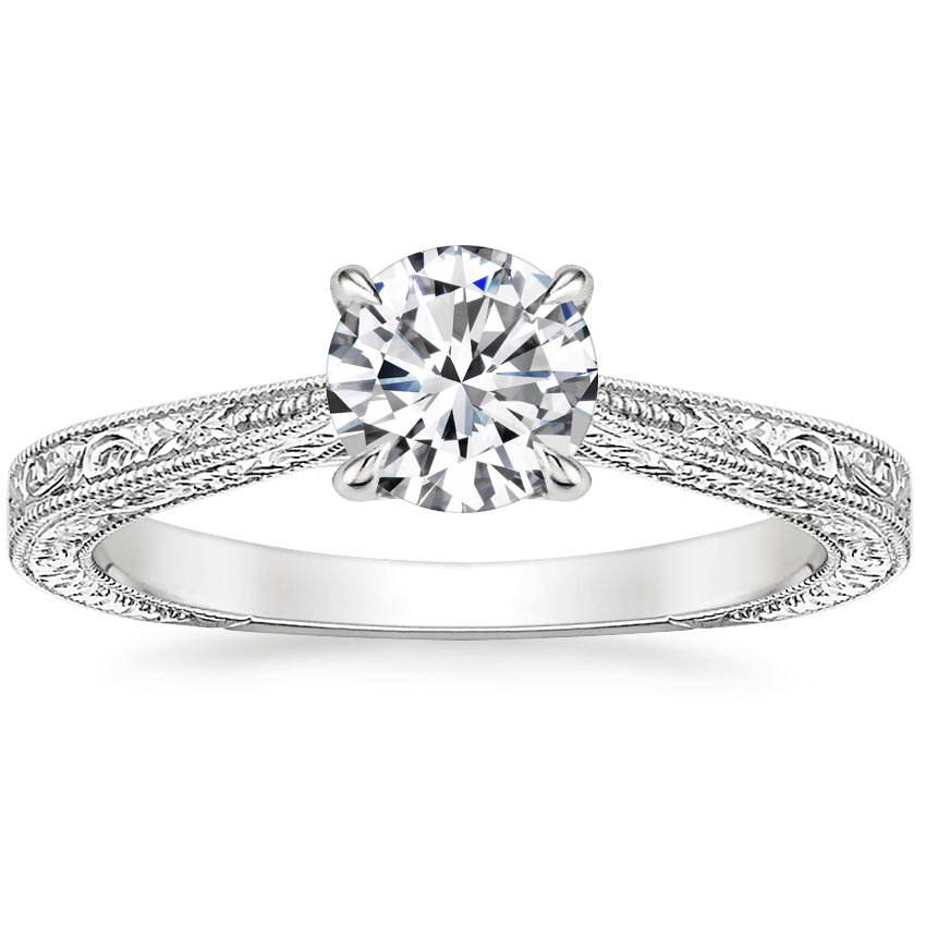 18K White Gold Elsie Ring, large top view