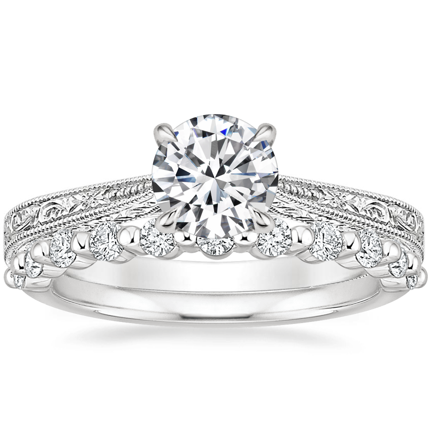 18K White Gold Elsie Ring with Marseille Diamond Ring (1/3 ct. tw.)