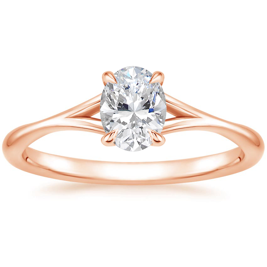 14K Rose Gold Valetta Ring, large top view