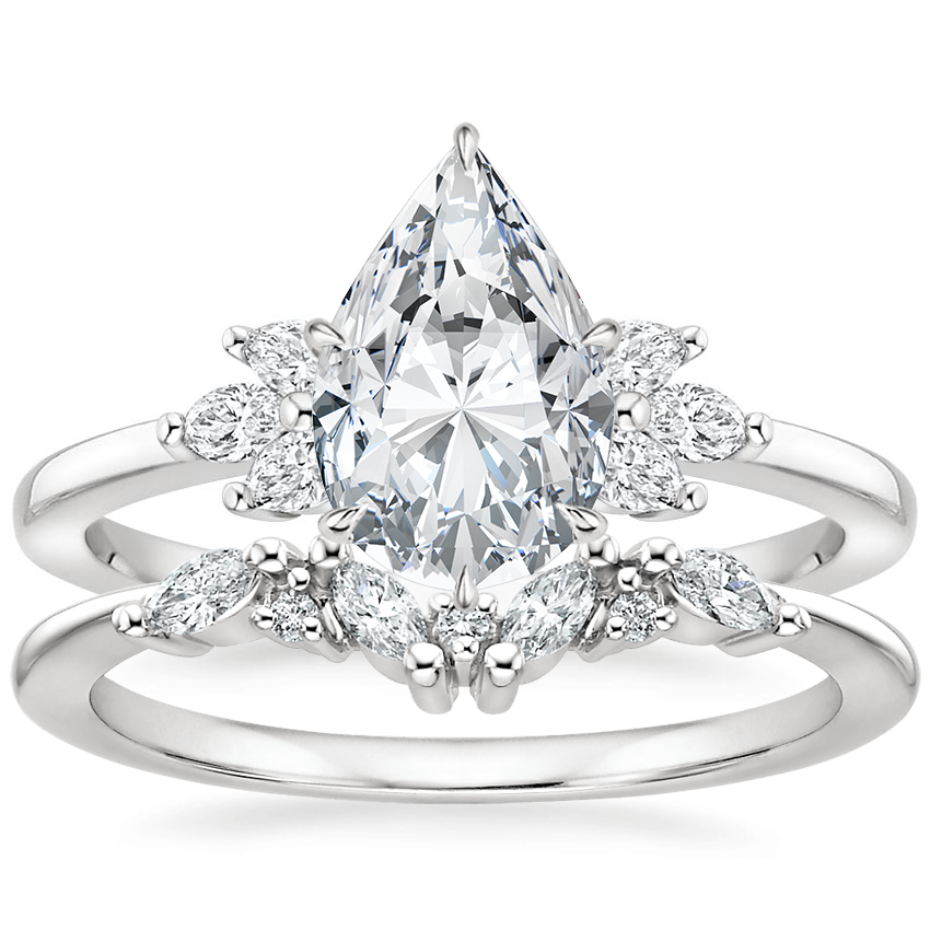 18K White Gold Stella Diamond Ring with Yvette Diamond Ring
