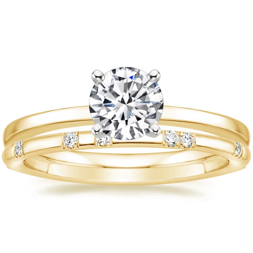 18K Yellow Gold Petite Quattro Ring with Astra Diamond Ring