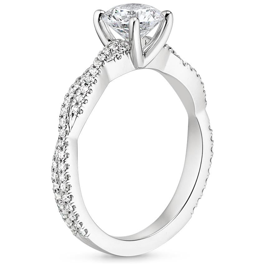 Platinum Petite Luxe Twisted Vine Diamond Ring (1/4 ct. tw.), large side view