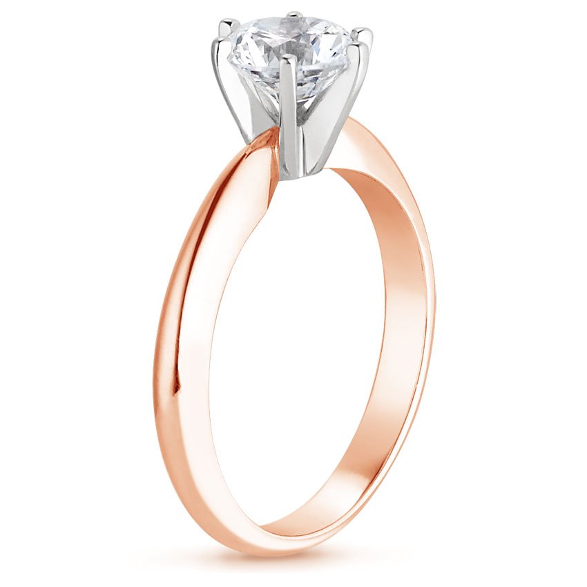 14K Rose Gold Six-Prong Classic Ring, large side view