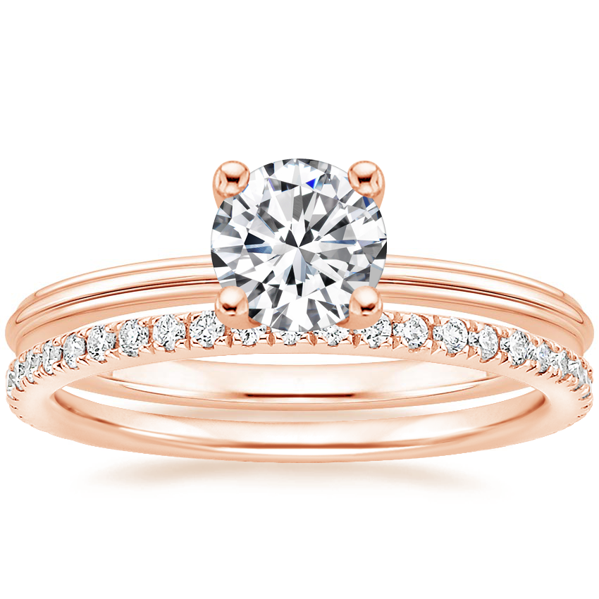 14K Rose Gold Freya Ring with Luxe Ballad Diamond Ring (1/4 ct. tw.)
