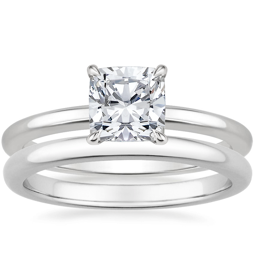 Platinum Elodie Ring with 2mm Comfort Fit Wedding Ring