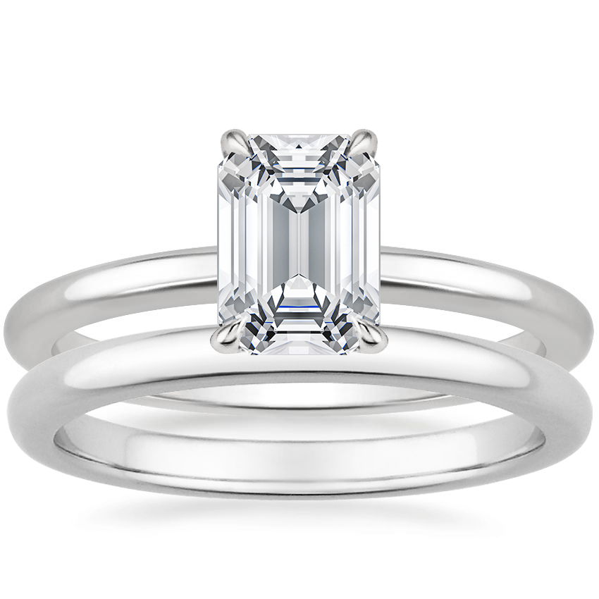 Platinum Elodie Ring with 2mm Comfort Fit Wedding Ring