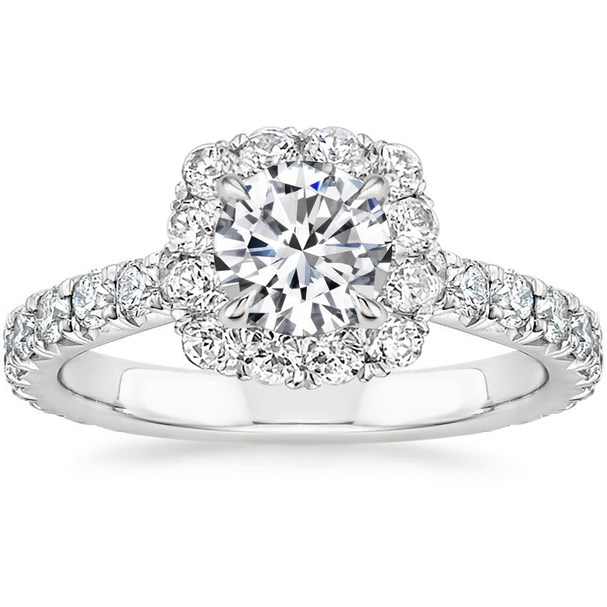 18K White Gold Estelle Halo Diamond Ring (3/4 ct. tw.), large top view