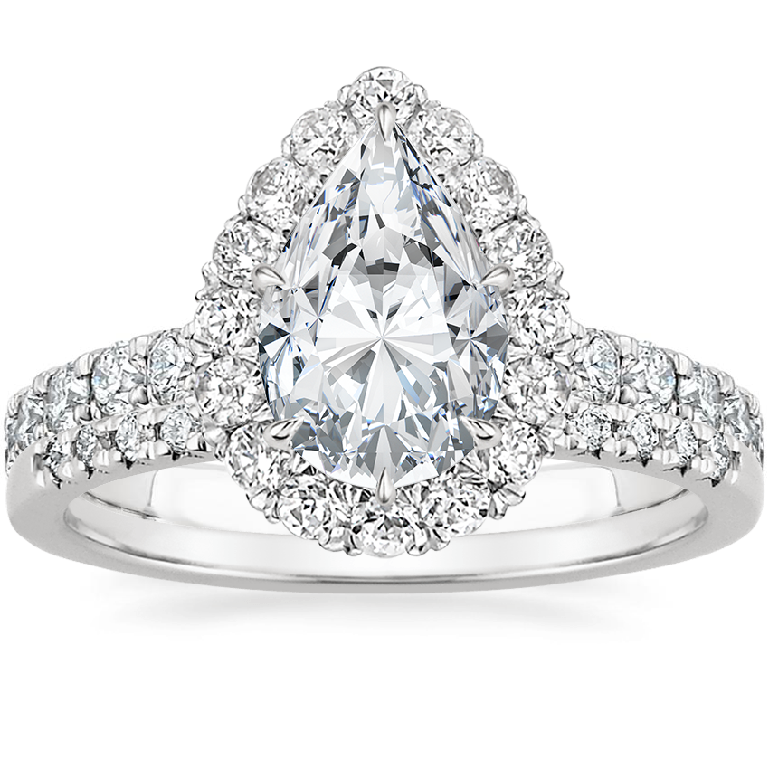 18K White Gold Estelle Diamond Ring (3/4 ct. tw.) with Sonora Diamond Ring (1/8 ct. tw.)
