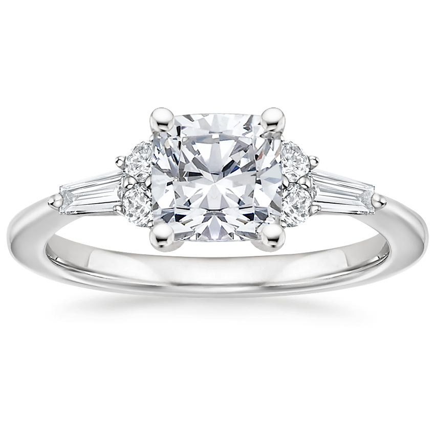 18K White Gold Yvonne Diamond Ring, large top view