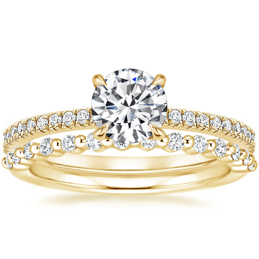 18K Yellow Gold Viviana Diamond Ring (1/4 ct. tw.) with Milan Diamond Ring