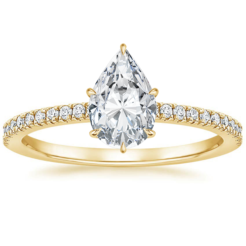 18K Yellow Gold Viviana Half Coverage Diamond Ring, large top view