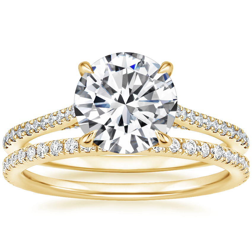 18K Yellow Gold Luxe Dawn Diamond Ring with Luxe Ballad Diamond Ring (1/4 ct. tw.)