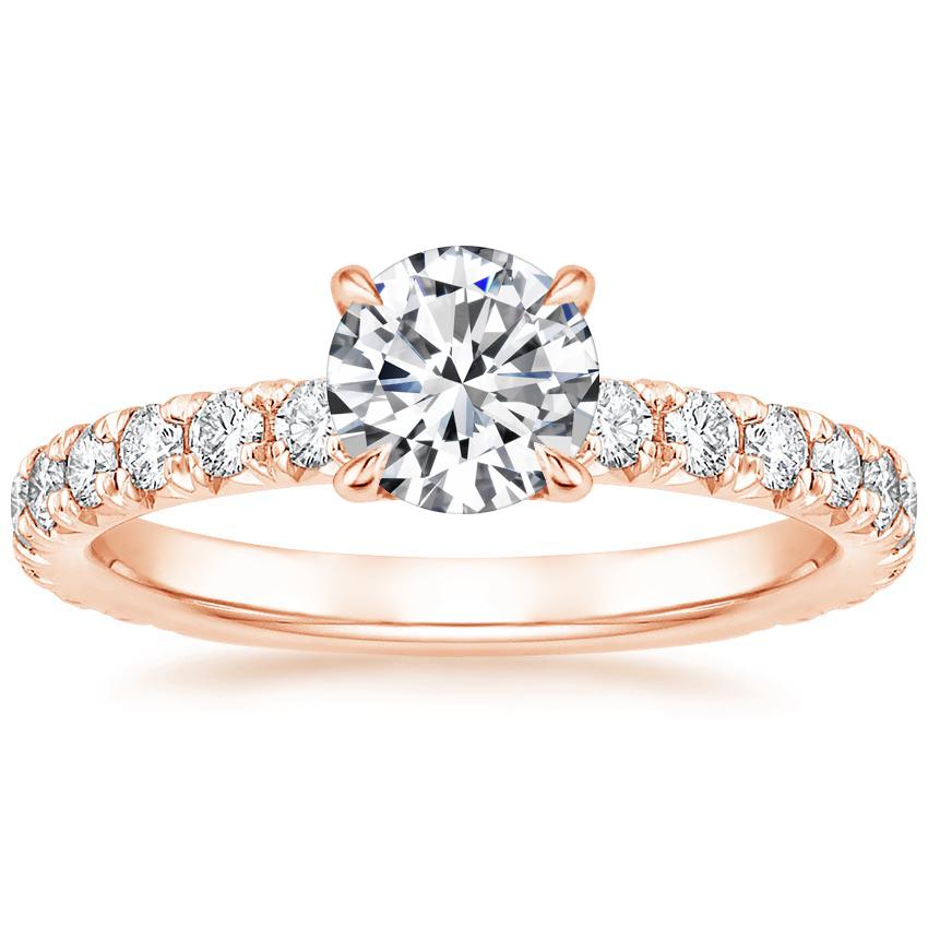 14K Rose Gold Olympia Three-Quarter Coverage Diamond Ring, large top view