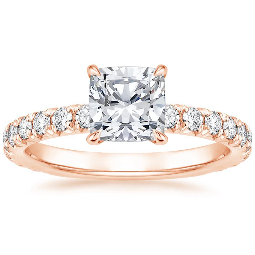 14K Rose Gold Olympia Three-Quarter Coverage Diamond Ring, large top view