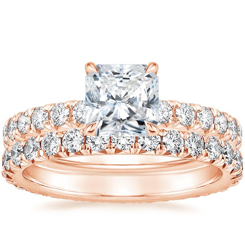 14K Rose Gold Olympia Diamond Ring with Sienna Eternity Diamond Ring (7/8 ct. tw.)