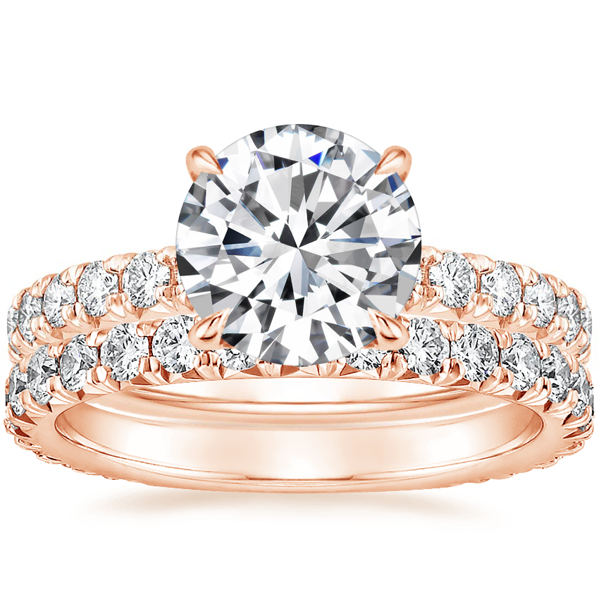 14K Rose Gold Olympia Diamond Ring with Signature Luxe Sienna Diamond Ring (5/8 ct. tw.)
