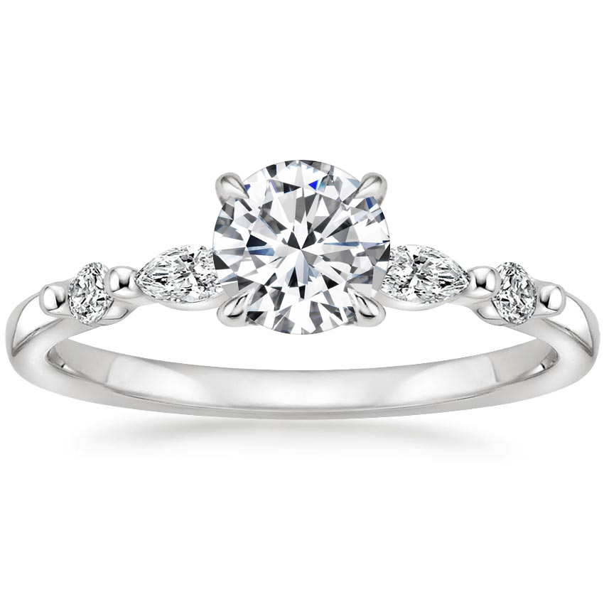 18K White Gold Petite Versailles Diamond Ring (1/6 ct. tw.), large top view