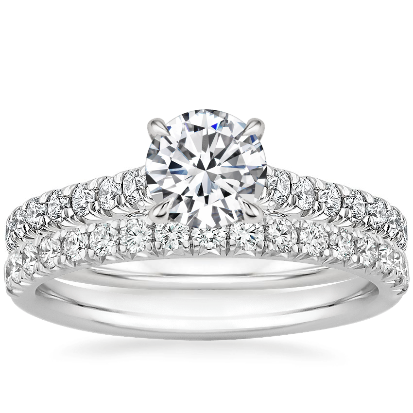 18K White Gold Chantal Diamond Ring with Amelie Diamond Ring (1/3 ct. tw.)