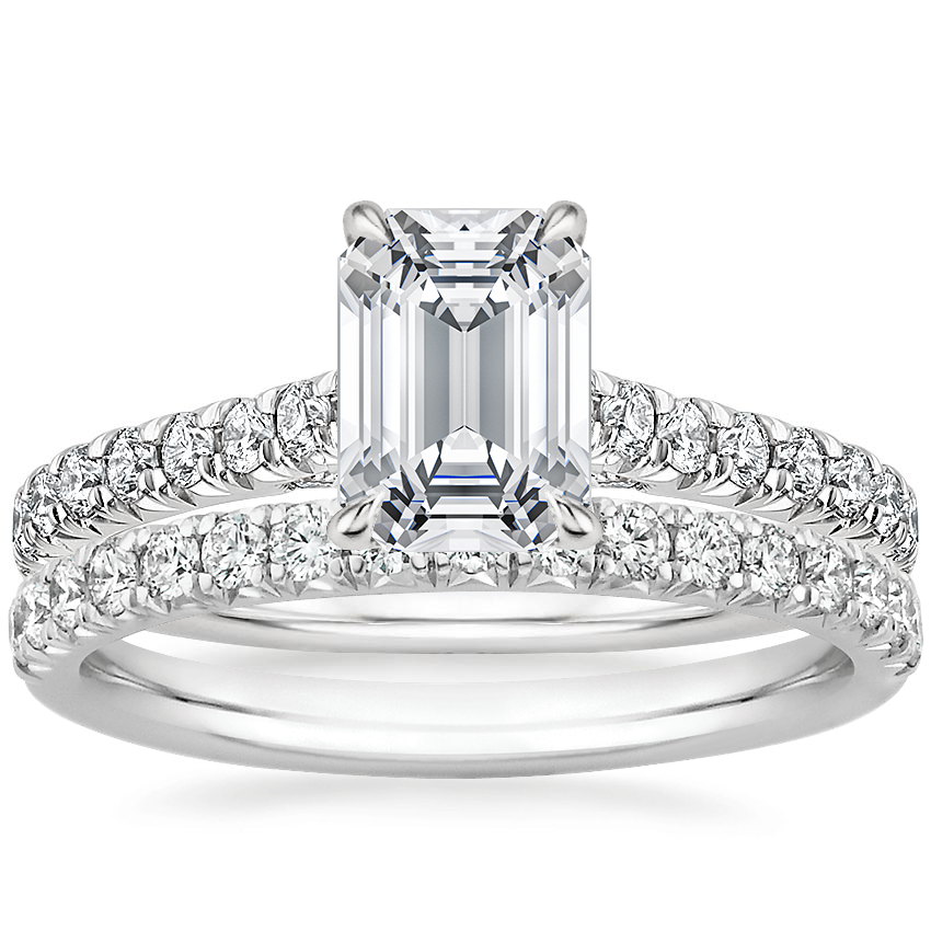 18K White Gold Chantal Diamond Ring with Amelie Diamond Ring (1/3 ct. tw.)